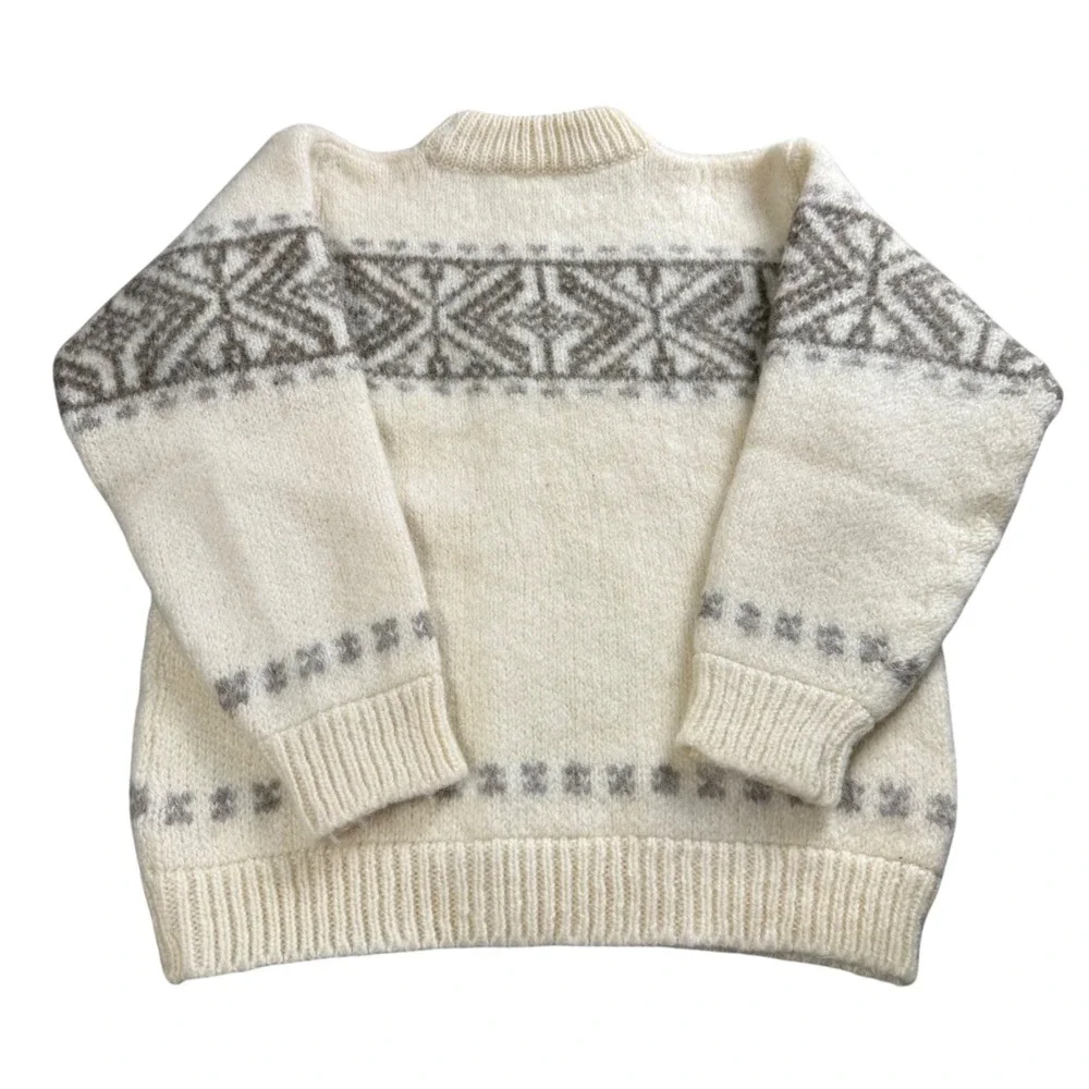 North Star Denmark Thick Wool Sweater Unisex Size Small Vintage Fair Isle Nordic